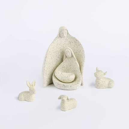 Christmas Nativity Scene Figurine With Manger And Holy Family