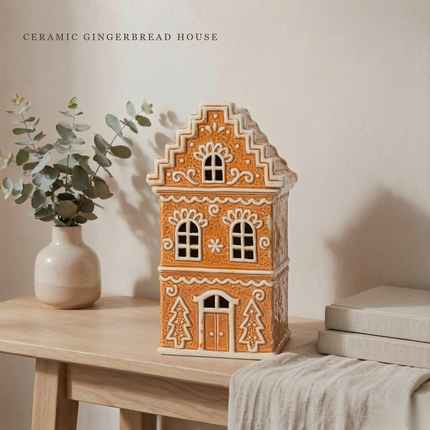 Ceramic Christmas Village House, Tall Two Storey
