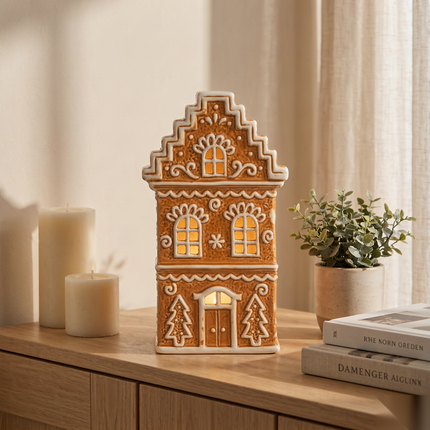 Ceramic Christmas Village House, Tall Two Storey