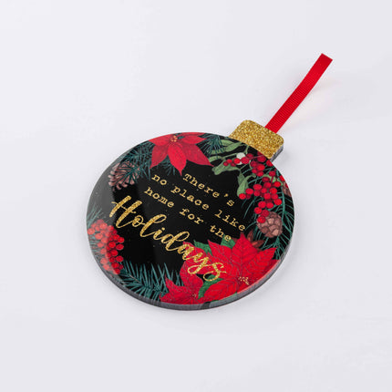 FLORAL CHRISTMAS HANGING ORNAMENT 2 Asst