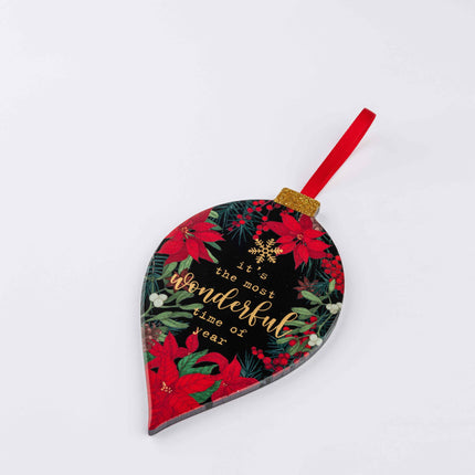 FLORAL CHRISTMAS HANGING ORNAMENT 2 Asst