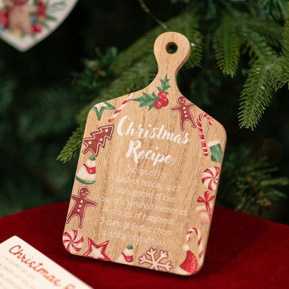CHRISTMAS RECIPE HOLIDAY DECORATIVE CUTTING BOARD