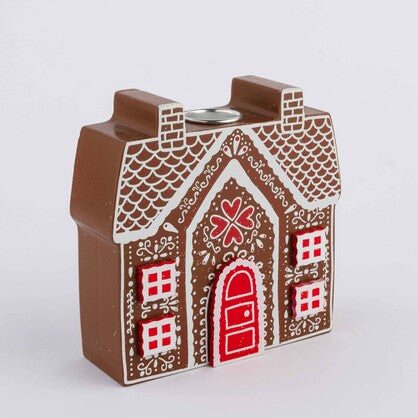 GINGERBREAD HOUSE CHRISTMAS CANDLE HOLDER
