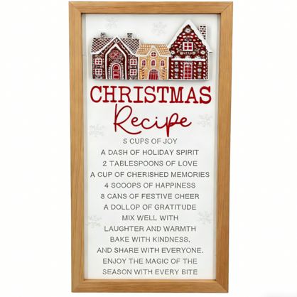 CHRISTMAS RECIPE FRAMED HOLIDAY WALL DECOR