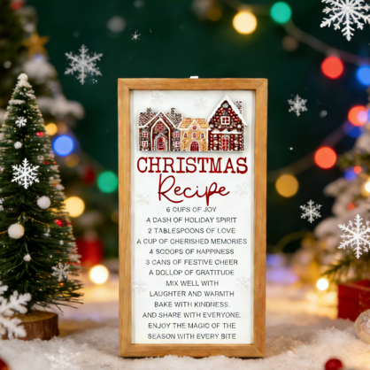 CHRISTMAS RECIPE FRAMED HOLIDAY WALL DECOR