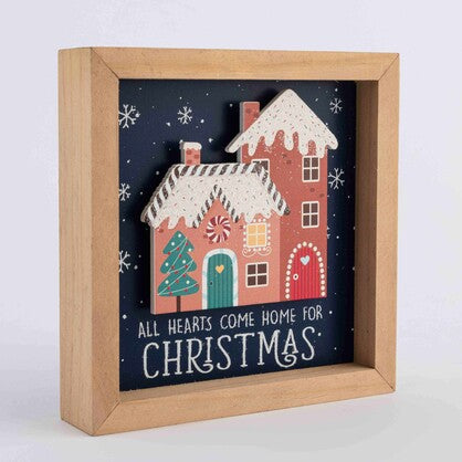 ALL HEARTS COME HOME FOR CHRISTMAS FRAMED HOLIDAY DECOR