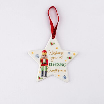 NUTCRACKER STAR-SHAPED CHRISTMAS HANGING ORNAMENT 3 Asst