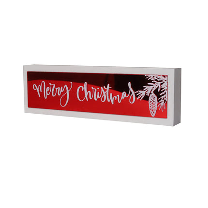MERRY CHRISTMAS GLASS TABLETOP SIGN