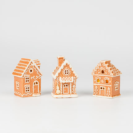 Ceramic Christmas Village House, Wide Two Storey