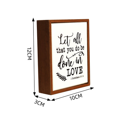 Rectangular wooden decoration featuring a white center and wooden border, printed with a heartfelt quote. A versatile home decor piece and thoughtful gift for any occasion, perfect for placing on shelves, desks, or mantelpieces. 2
